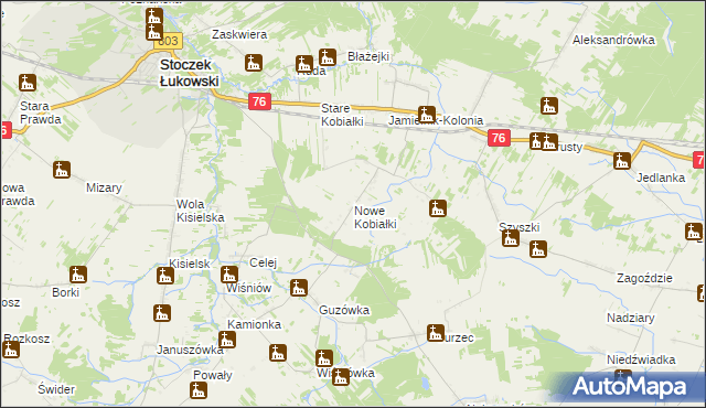 mapa Nowe Kobiałki, Nowe Kobiałki na mapie Targeo