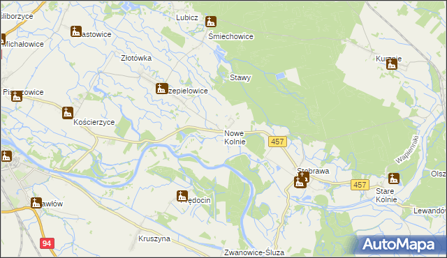 mapa Nowe Kolnie, Nowe Kolnie na mapie Targeo