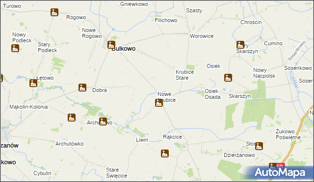 mapa Nowe Krubice, Nowe Krubice na mapie Targeo