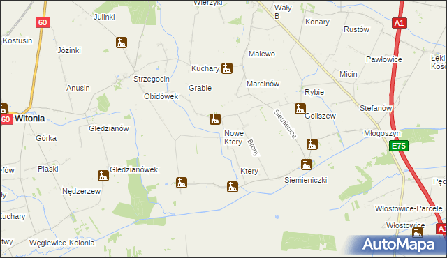 mapa Nowe Ktery, Nowe Ktery na mapie Targeo