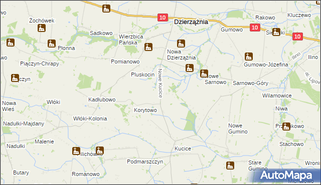 mapa Nowe Kucice, Nowe Kucice na mapie Targeo