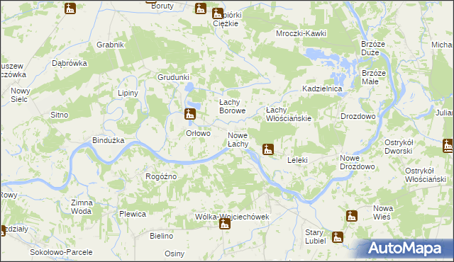 mapa Nowe Łachy, Nowe Łachy na mapie Targeo