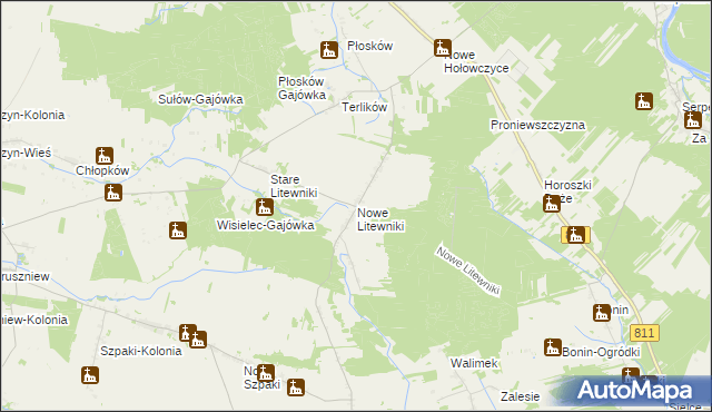 mapa Nowe Litewniki, Nowe Litewniki na mapie Targeo