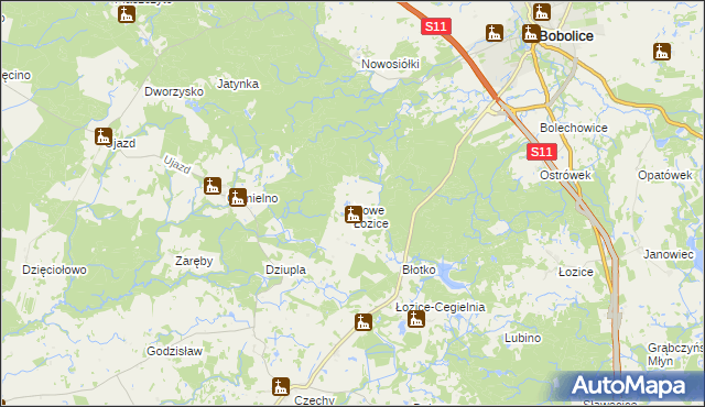 mapa Nowe Łozice, Nowe Łozice na mapie Targeo
