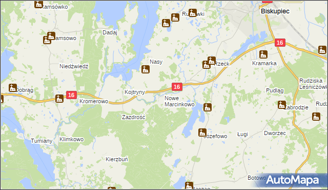 mapa Nowe Marcinkowo, Nowe Marcinkowo na mapie Targeo