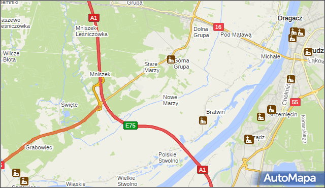 mapa Nowe Marzy, Nowe Marzy na mapie Targeo