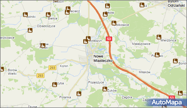 mapa Nowe Miasteczko, Nowe Miasteczko na mapie Targeo