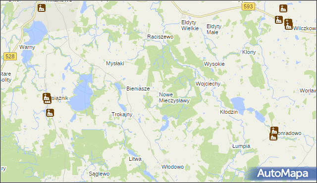 mapa Nowe Mieczysławy, Nowe Mieczysławy na mapie Targeo