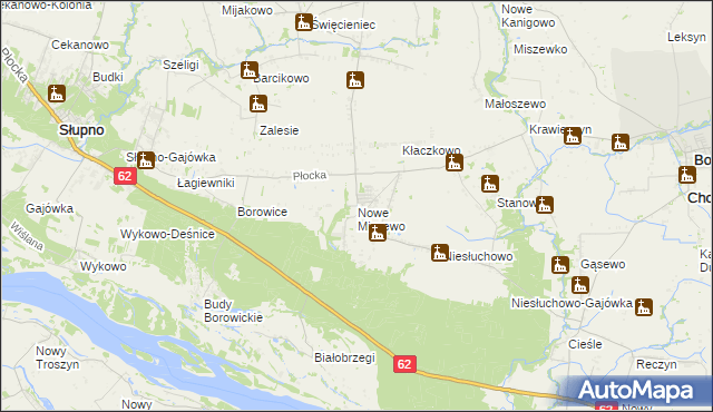 mapa Nowe Miszewo, Nowe Miszewo na mapie Targeo