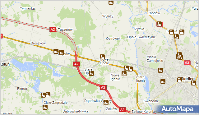 mapa Nowe Opole, Nowe Opole na mapie Targeo