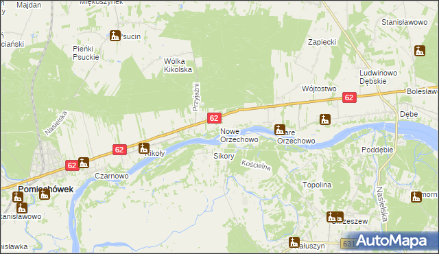 mapa Nowe Orzechowo, Nowe Orzechowo na mapie Targeo