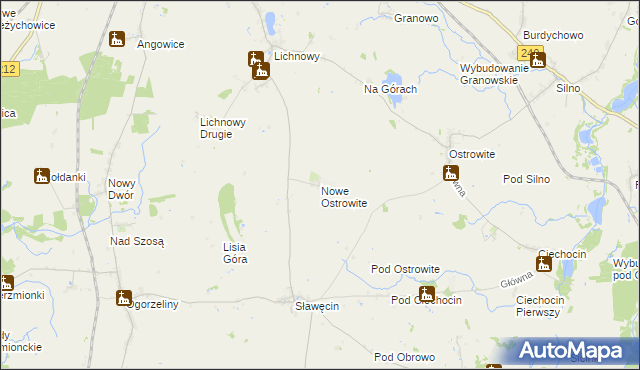 mapa Nowe Ostrowite, Nowe Ostrowite na mapie Targeo