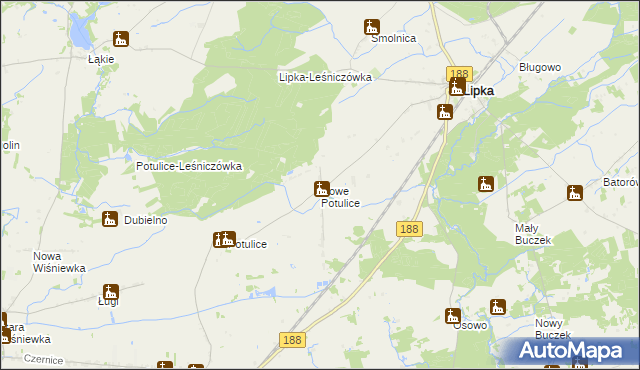 mapa Nowe Potulice, Nowe Potulice na mapie Targeo