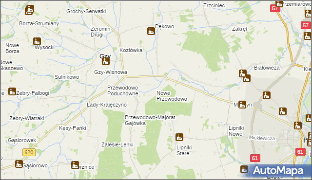 mapa Nowe Przewodowo, Nowe Przewodowo na mapie Targeo