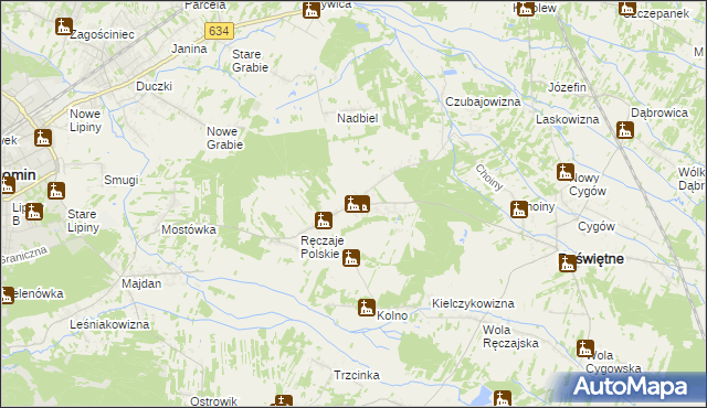 mapa Nowe Ręczaje, Nowe Ręczaje na mapie Targeo