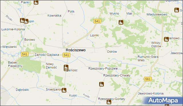 mapa Nowe Rościszewo, Nowe Rościszewo na mapie Targeo