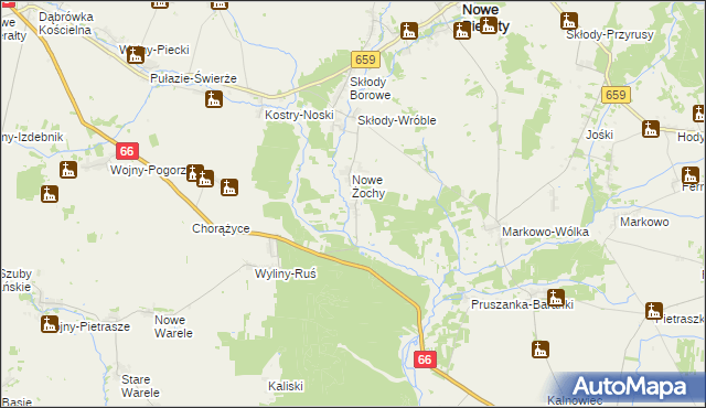 mapa Nowe Rzepki, Nowe Rzepki na mapie Targeo