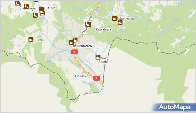 mapa Nowe Siodło, Nowe Siodło na mapie Targeo