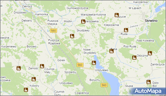 mapa Nowe Skudzawy, Nowe Skudzawy na mapie Targeo