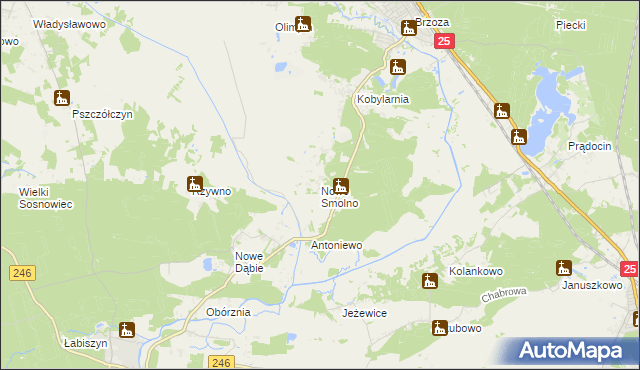 mapa Nowe Smolno, Nowe Smolno na mapie Targeo