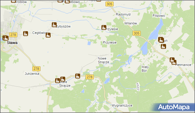 mapa Nowe Strącze, Nowe Strącze na mapie Targeo