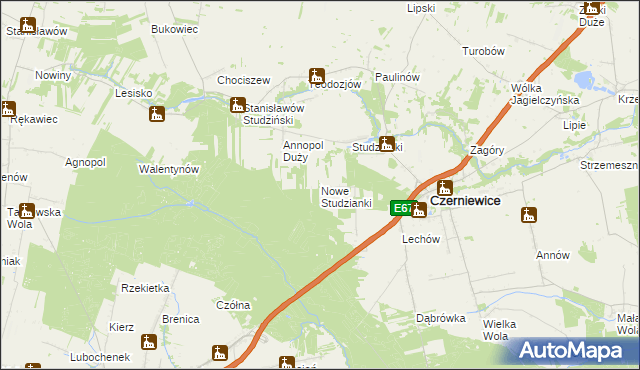 mapa Nowe Studzianki, Nowe Studzianki na mapie Targeo