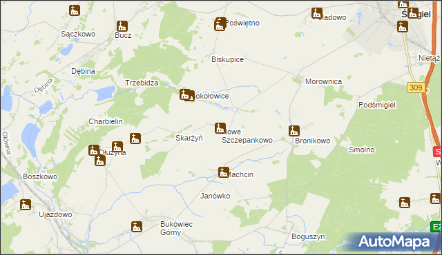 mapa Nowe Szczepankowo, Nowe Szczepankowo na mapie Targeo
