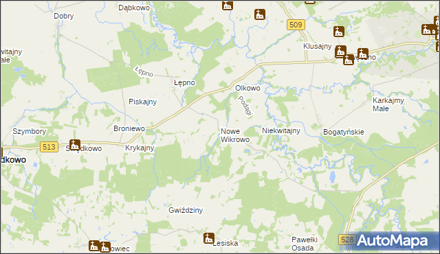 mapa Nowe Wikrowo, Nowe Wikrowo na mapie Targeo