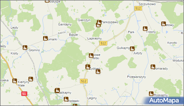 mapa Nowe Witki, Nowe Witki na mapie Targeo