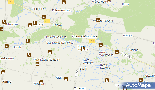 mapa Nowe Wypychy, Nowe Wypychy na mapie Targeo