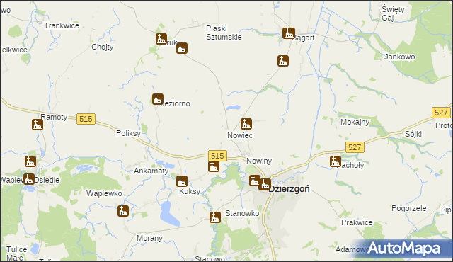 mapa Nowiec, Nowiec na mapie Targeo