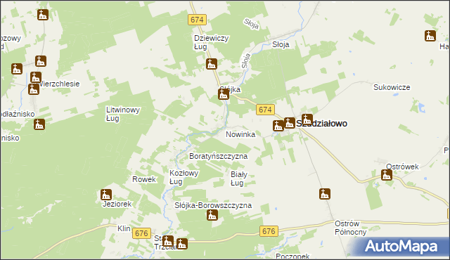 mapa Nowinka gmina Szudziałowo, Nowinka gmina Szudziałowo na mapie Targeo