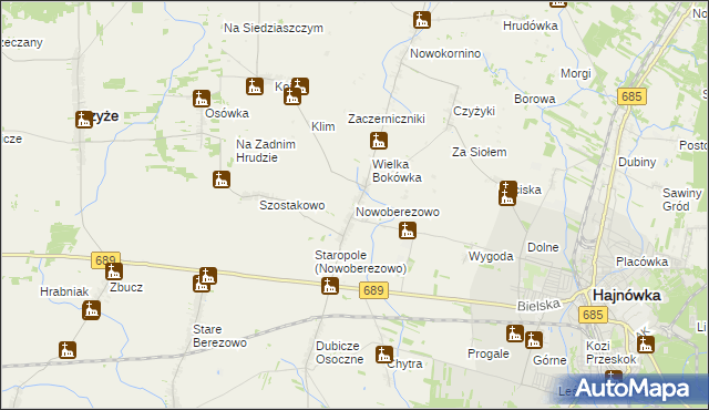 mapa Nowoberezowo, Nowoberezowo na mapie Targeo