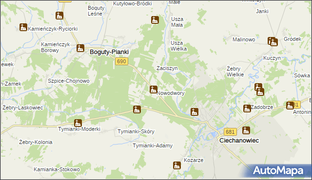 mapa Nowodwory, Nowodwory na mapie Targeo