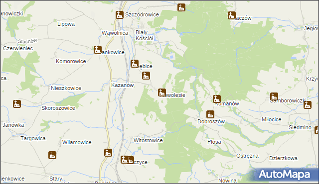 mapa Nowolesie, Nowolesie na mapie Targeo