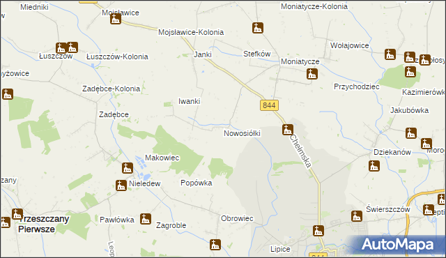 mapa Nowosiółki gmina Hrubieszów, Nowosiółki gmina Hrubieszów na mapie Targeo