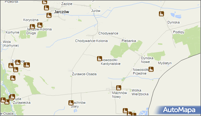 mapa Nowosiółki Kardynalskie, Nowosiółki Kardynalskie na mapie Targeo