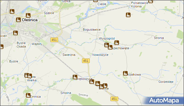 mapa Nowoszyce, Nowoszyce na mapie Targeo