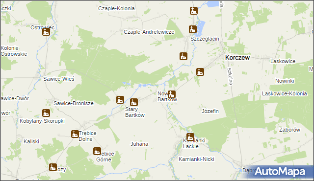 mapa Nowy Bartków, Nowy Bartków na mapie Targeo