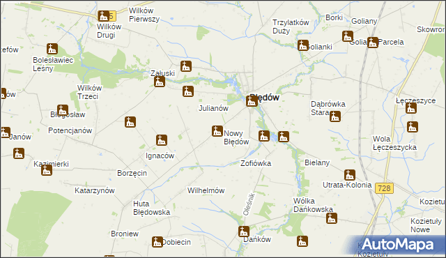 mapa Nowy Błędów, Nowy Błędów na mapie Targeo