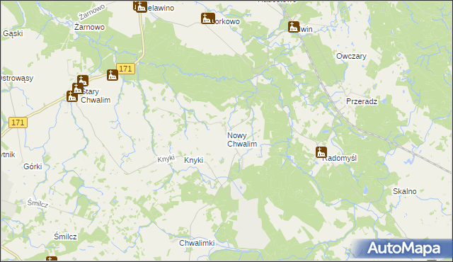 mapa Nowy Chwalim, Nowy Chwalim na mapie Targeo