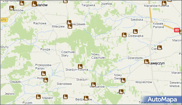 mapa Nowy Czachulec, Nowy Czachulec na mapie Targeo