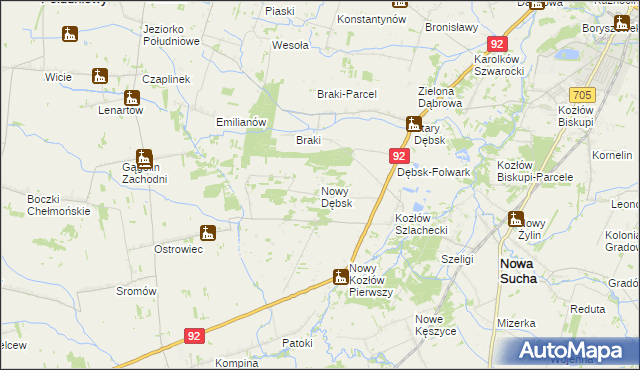 mapa Nowy Dębsk, Nowy Dębsk na mapie Targeo