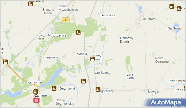 mapa Nowy Dwór gmina Chojnice, Nowy Dwór gmina Chojnice na mapie Targeo