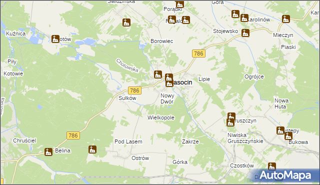 mapa Nowy Dwór gmina Krasocin, Nowy Dwór gmina Krasocin na mapie Targeo