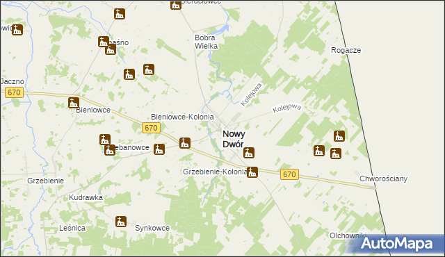 mapa Nowy Dwór powiat sokólski, Nowy Dwór powiat sokólski na mapie Targeo