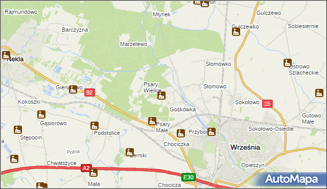 mapa Nowy Folwark gmina Września, Nowy Folwark gmina Września na mapie Targeo