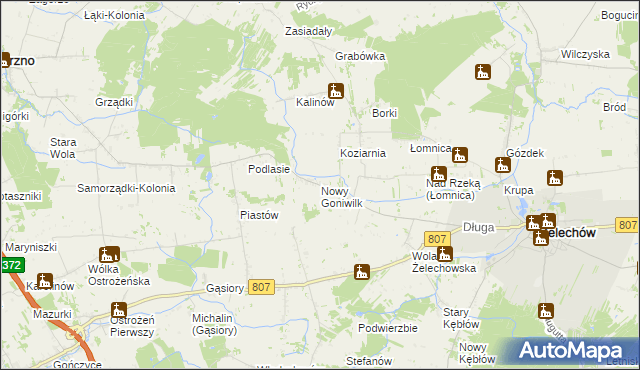 mapa Nowy Goniwilk, Nowy Goniwilk na mapie Targeo
