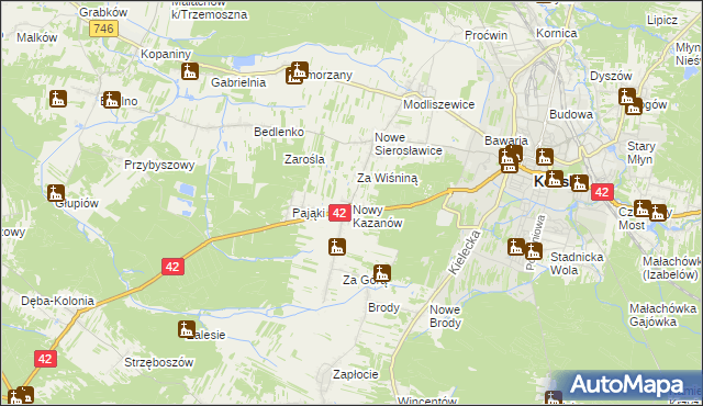 mapa Nowy Kazanów, Nowy Kazanów na mapie Targeo