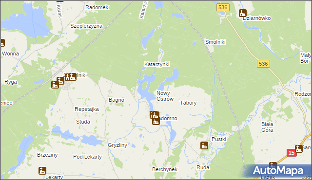 mapa Nowy Ostrów gmina Iława, Nowy Ostrów gmina Iława na mapie Targeo